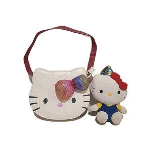 HELLO KITTY Sanrio mini purse handbag 2012 + ty beanie baby plush 2014 lot